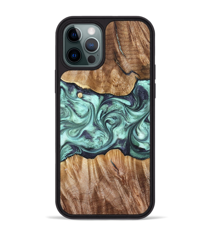 iPhone 12 Pro Max Wood Phone Case - Mat (Green, 823179)