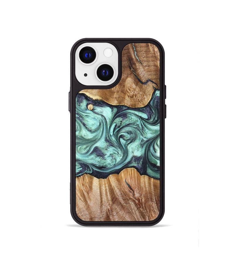 iPhone 13 mini Wood Phone Case - Mat (Green, 823179)