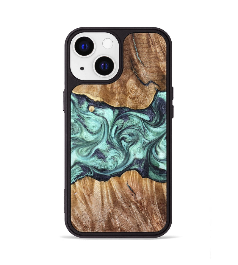 iPhone 13 Wood Phone Case - Mat (Green, 823179)