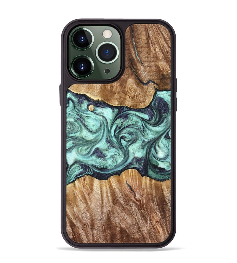 iPhone 13 Pro Max Wood Phone Case - Mat (Green, 823179)