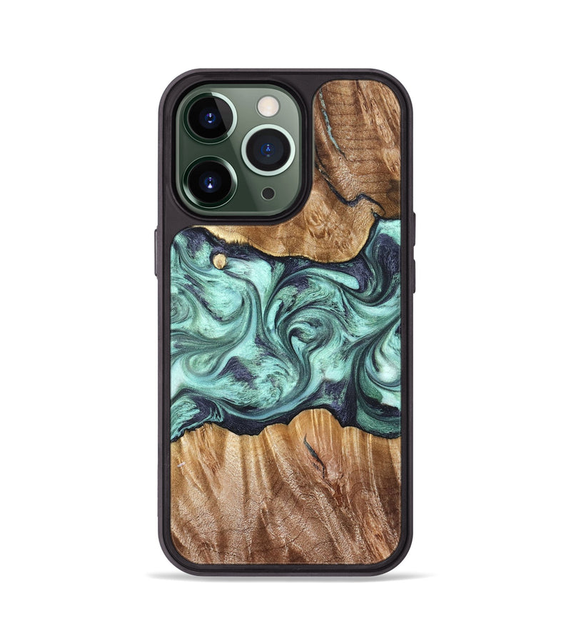 iPhone 13 Pro Wood Phone Case - Mat (Green, 823179)