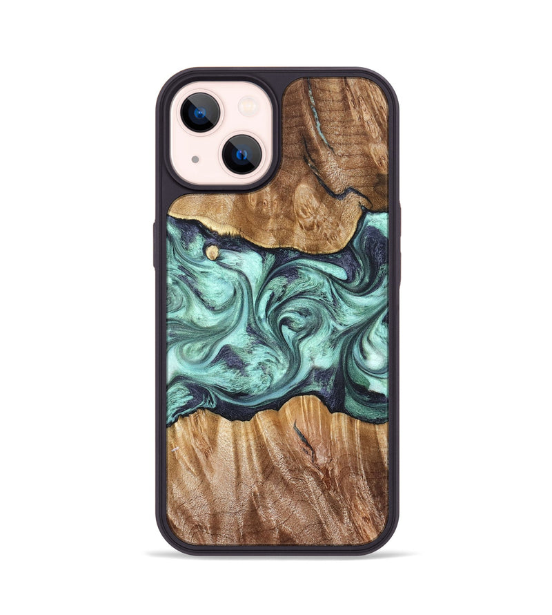 iPhone 14 Wood Phone Case - Mat (Green, 823179)