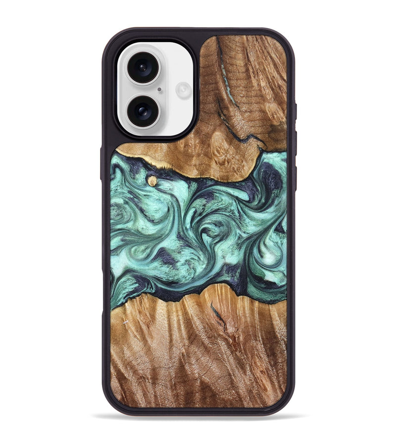 iPhone 16 Plus Wood Phone Case - Mat (Green, 823179)
