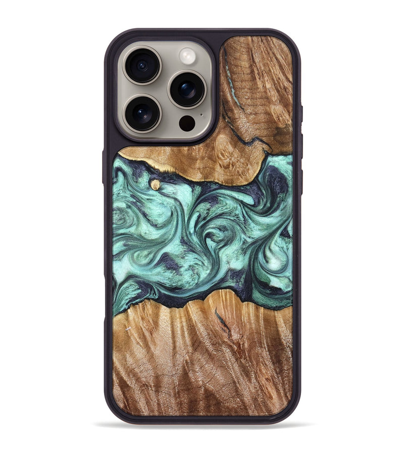 iPhone 16 Pro Max Wood Phone Case - Mat (Green, 823179)