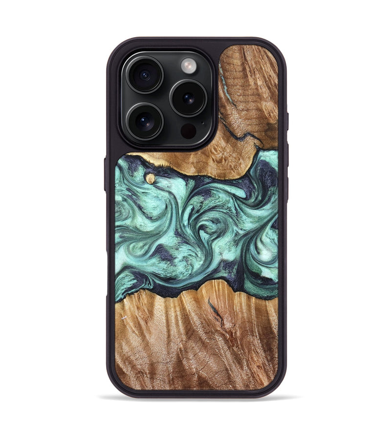iPhone 16 Pro Wood Phone Case - Mat (Green, 823179)