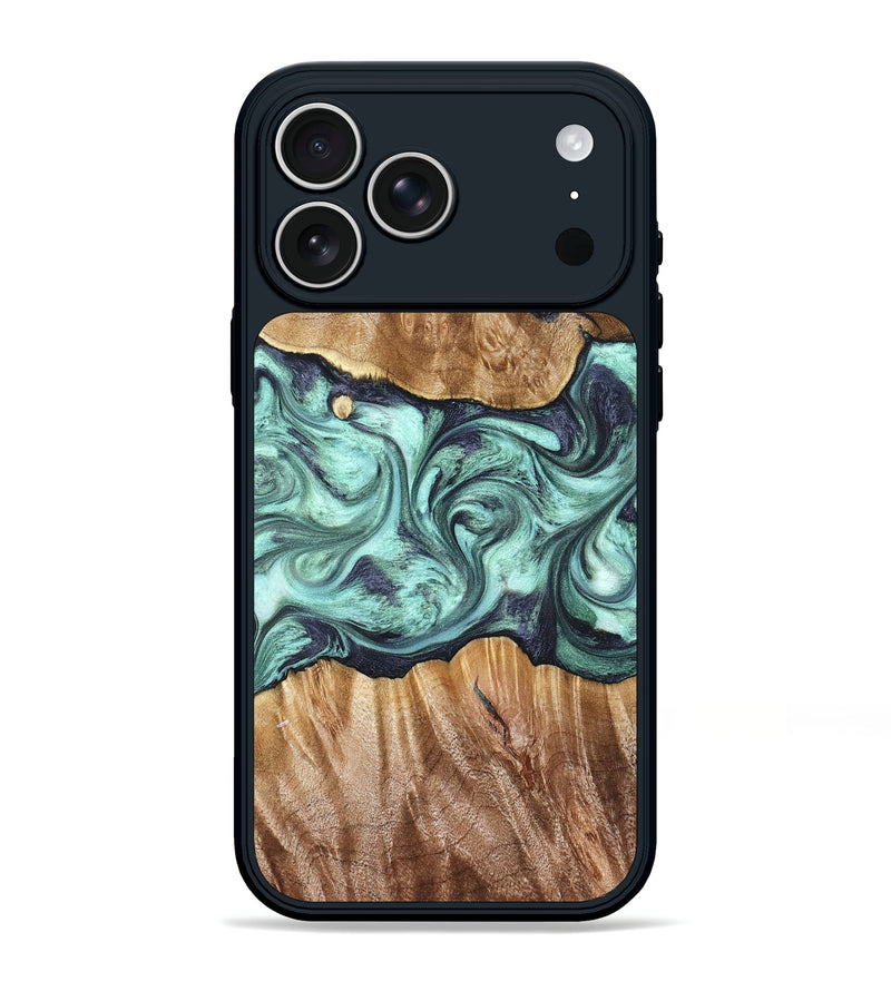 iPhone 17 Pro Max Wood Phone Case - Mat (Green, 823179)