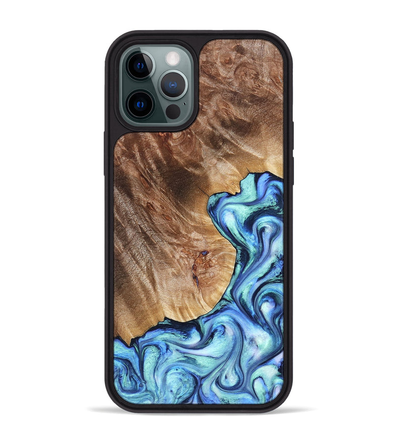 iPhone 12 Pro Max Wood Phone Case - Novah (Blue, 823180)