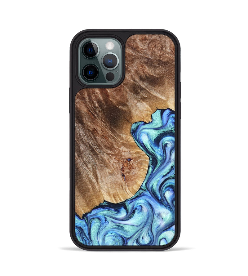 iPhone 12 Pro Wood Phone Case - Novah (Blue, 823180)