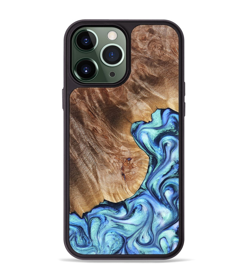 iPhone 13 Pro Max Wood Phone Case - Novah (Blue, 823180)