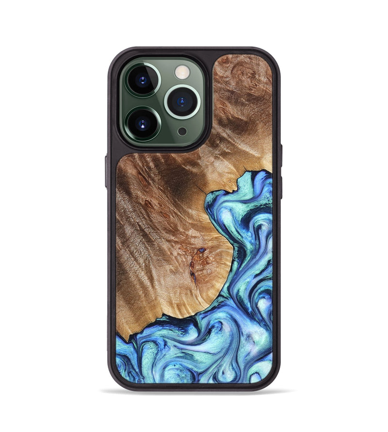 iPhone 13 Pro Wood Phone Case - Novah (Blue, 823180)