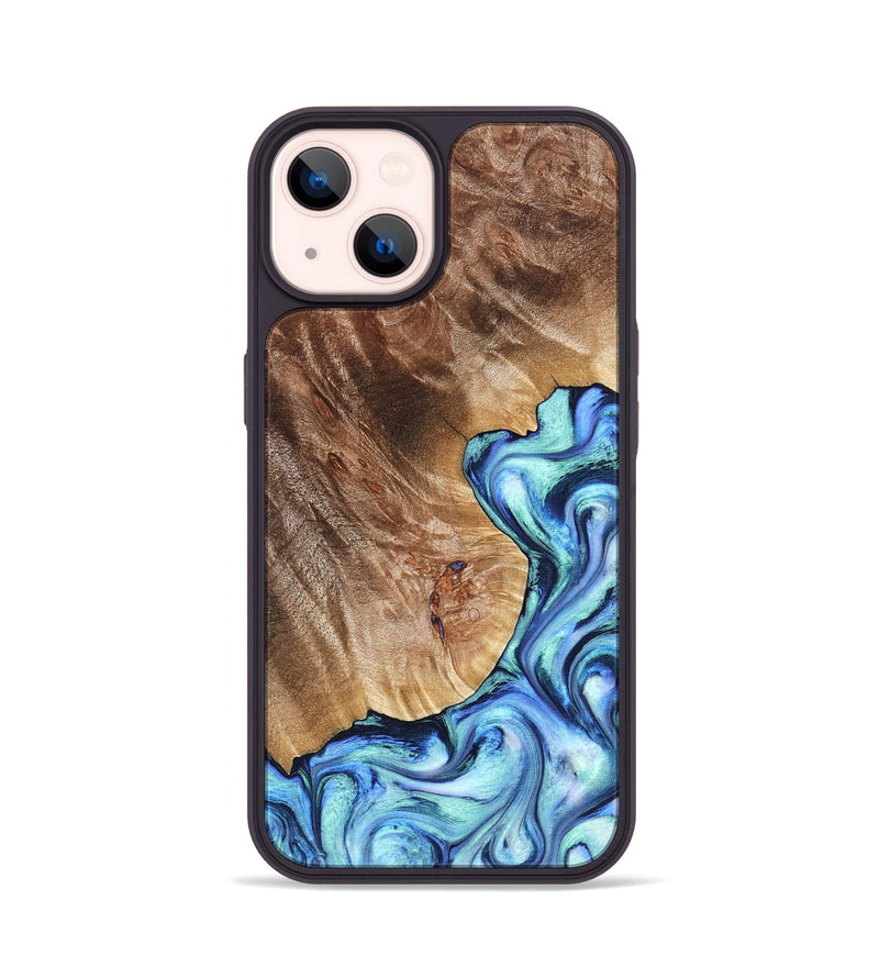 iPhone 14 Wood Phone Case - Novah (Blue, 823180)