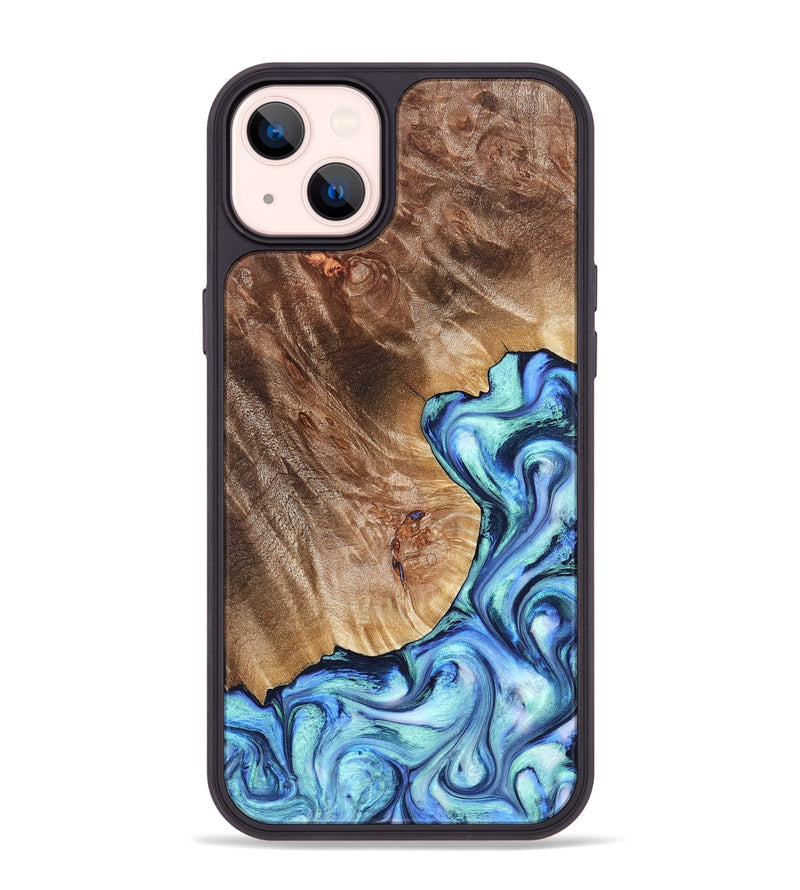 iPhone 14 Plus Wood Phone Case - Novah (Blue, 823180)