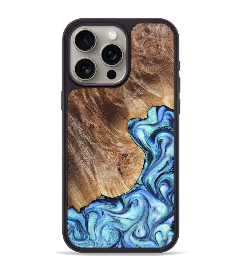iPhone 15 Pro Max Wood Phone Case - Novah (Blue, 823180)