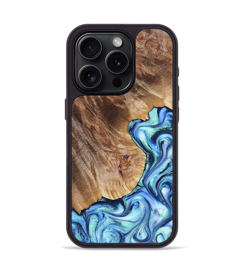 iPhone 15 Pro Wood Phone Case - Novah (Blue, 823180)