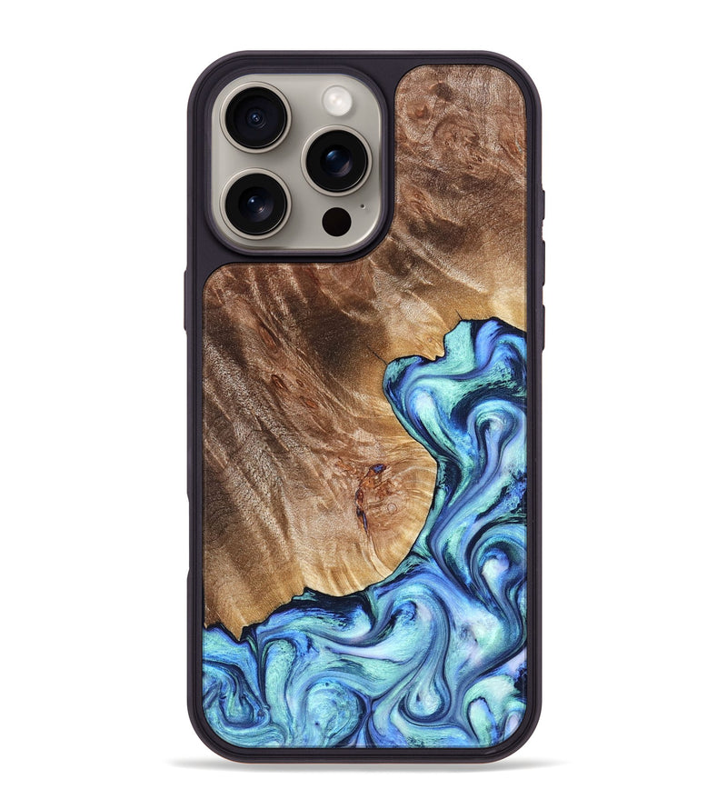 iPhone 16 Pro Max Wood Phone Case - Novah (Blue, 823180)