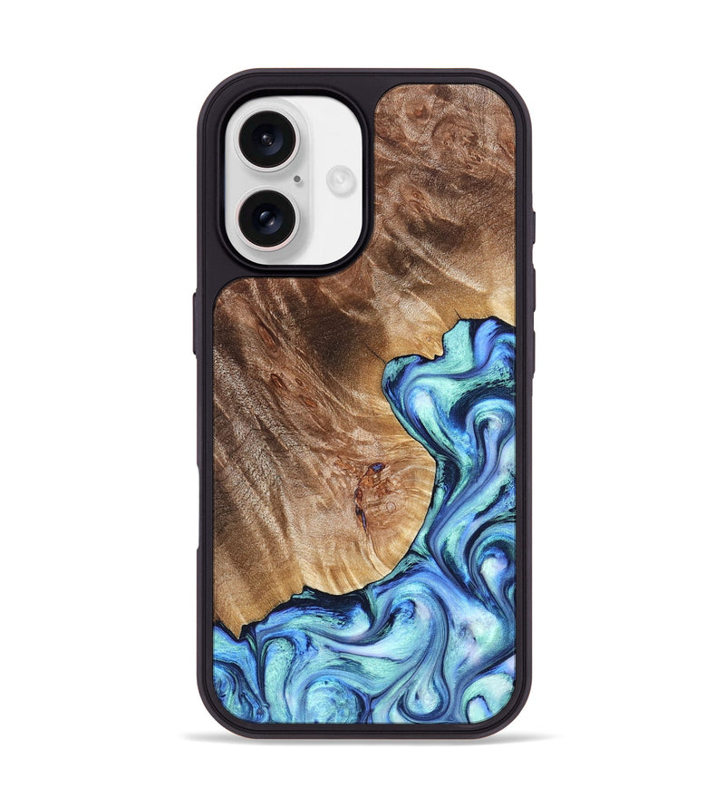 iPhone 17 Wood Phone Case - Novah (Blue, 823180)