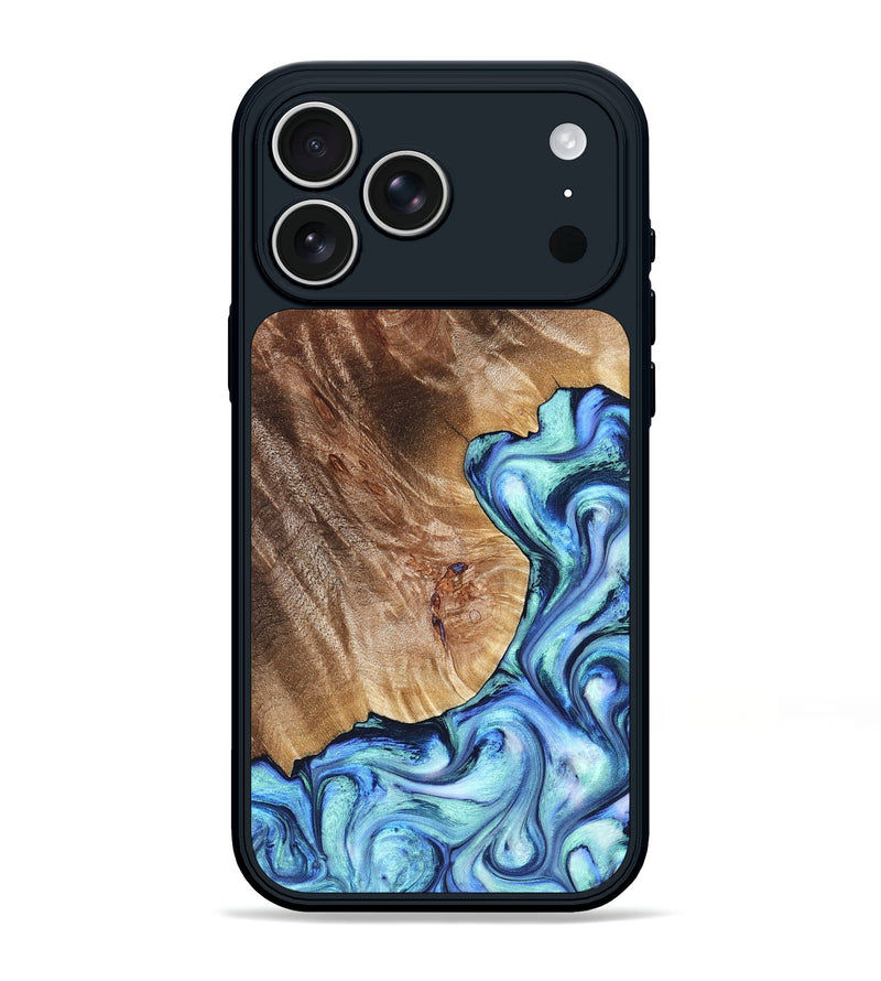 iPhone 17 Pro Max Wood Phone Case - Novah (Blue, 823180)