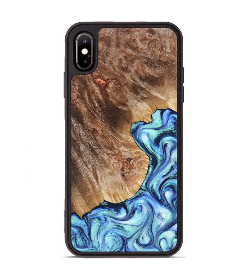 iPhone Xs Max Wood Phone Case - Novah (Blue, 823180)
