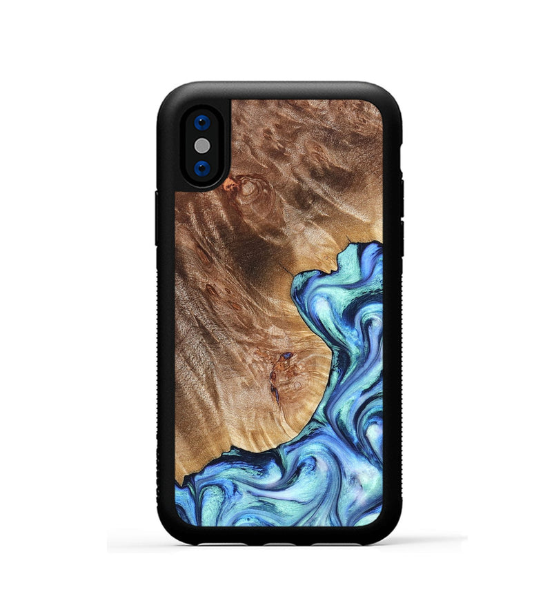 iPhone Xs Wood Phone Case - Novah (Blue, 823180)
