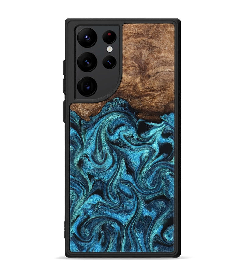 Galaxy S22 Ultra Wood Phone Case - Kanisha (Blue, 823181)
