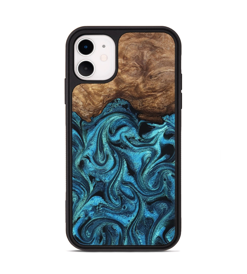 iPhone 11 Wood Phone Case - Kanisha (Blue, 823181)