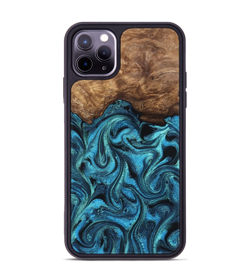 iPhone 11 Pro Max Wood Phone Case - Kanisha (Blue, 823181)