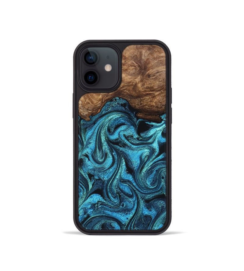 iPhone 12 mini Wood Phone Case - Kanisha (Blue, 823181)