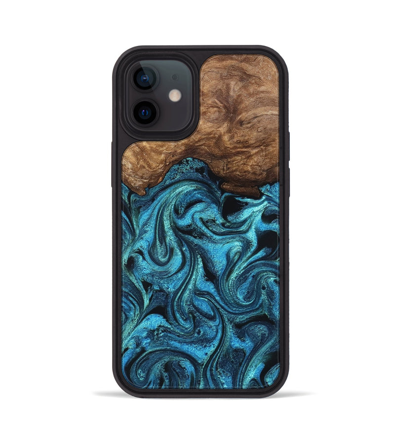 iPhone 12 Wood Phone Case - Kanisha (Blue, 823181)