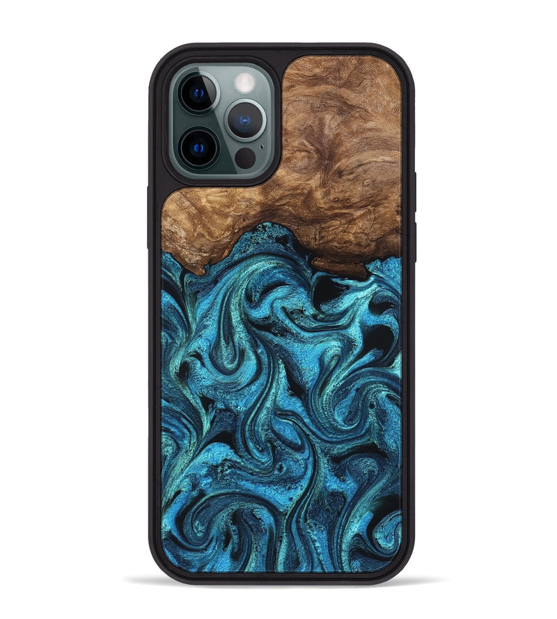 iPhone 12 Pro Max Wood Phone Case - Kanisha (Blue, 823181)