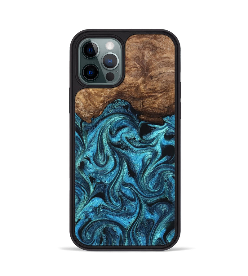 iPhone 12 Pro Wood Phone Case - Kanisha (Blue, 823181)