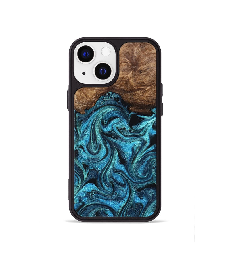 iPhone 13 mini Wood Phone Case - Kanisha (Blue, 823181)