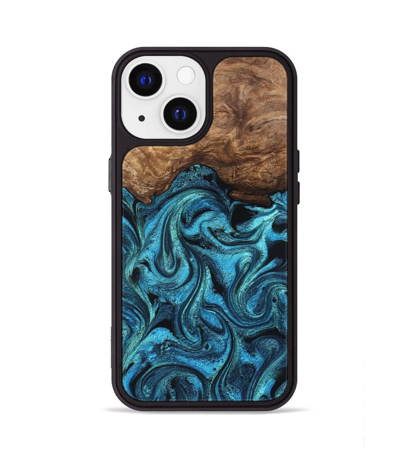 iPhone 13 Wood Phone Case - Kanisha (Blue, 823181)