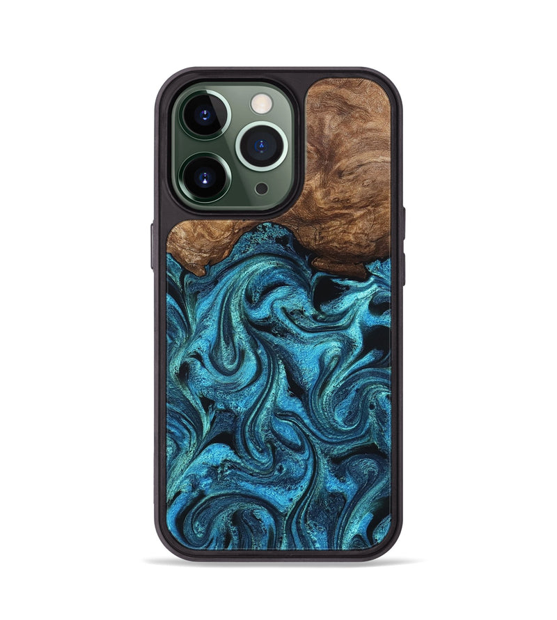 iPhone 13 Pro Wood Phone Case - Kanisha (Blue, 823181)