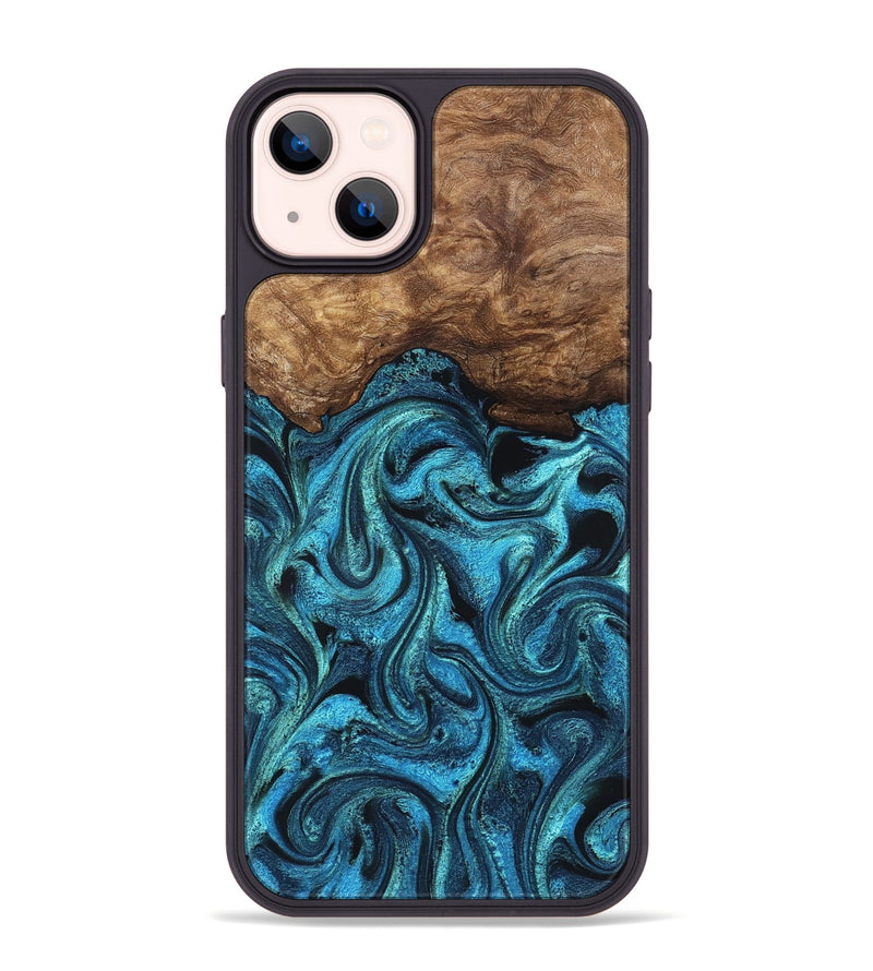 iPhone 14 Plus Wood Phone Case - Kanisha (Blue, 823181)