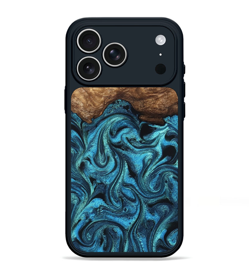 iPhone 17 Pro Max Wood Phone Case - Kanisha (Blue, 823181)