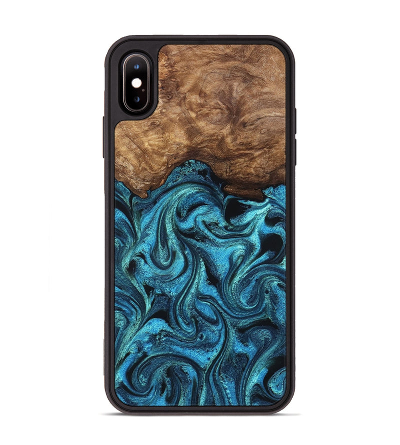 iPhone Xs Max Wood Phone Case - Kanisha (Blue, 823181)
