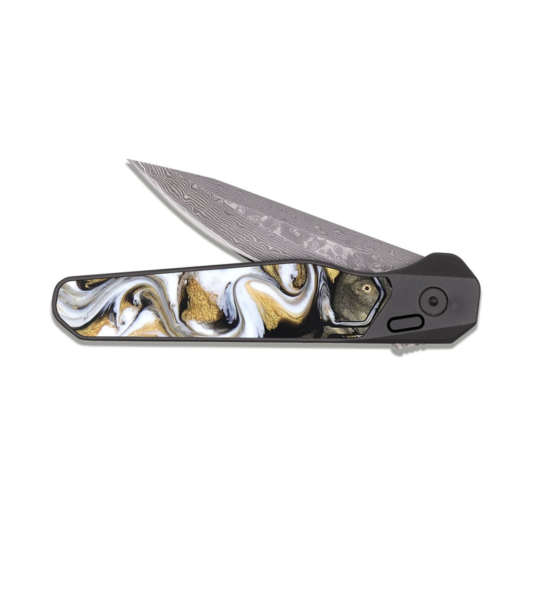 EDC Dark Damascus Wood Pocket Knife - Karsyn (Pattern, 823187)
