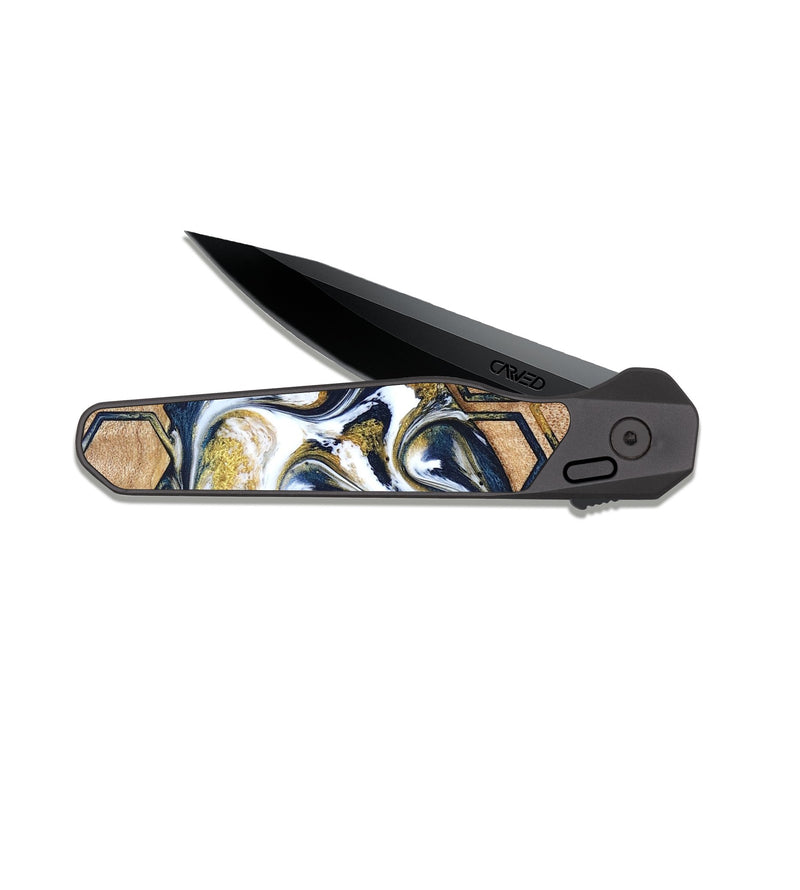 EDC Dark Slate Wood Pocket Knife - Vicky (Pattern, 823190)