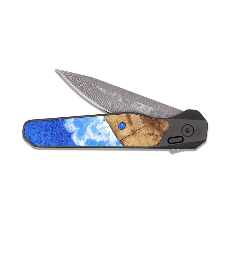 EDC Dark Damascus Wood Pocket Knife - Kayden (Coastal, 823201)