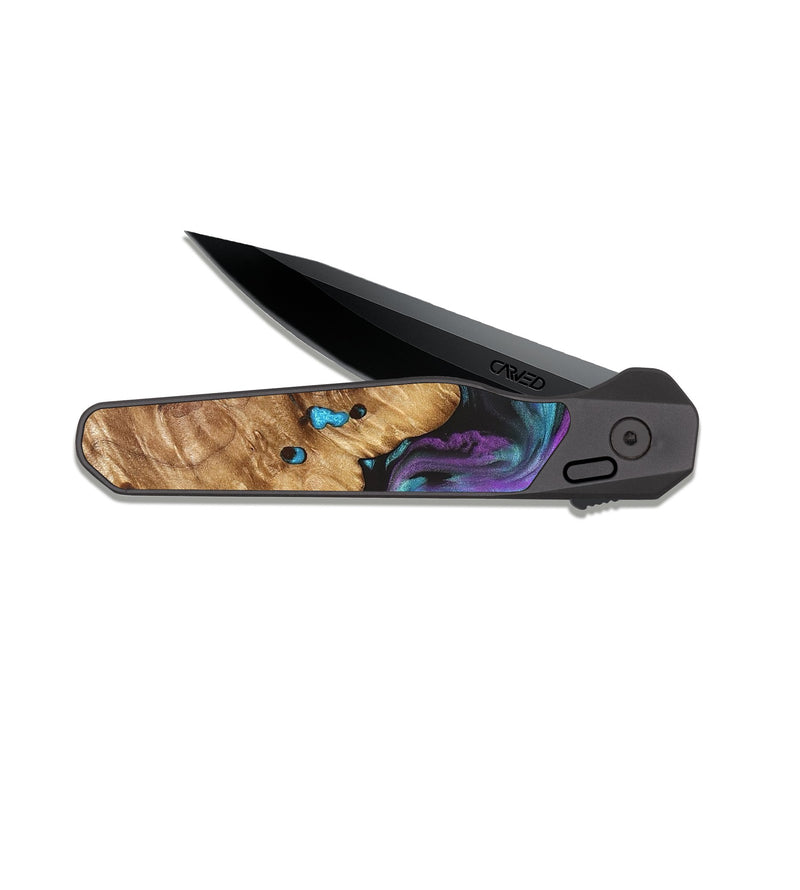 EDC Dark Slate Wood Pocket Knife - Ransom (Purple, 823205)