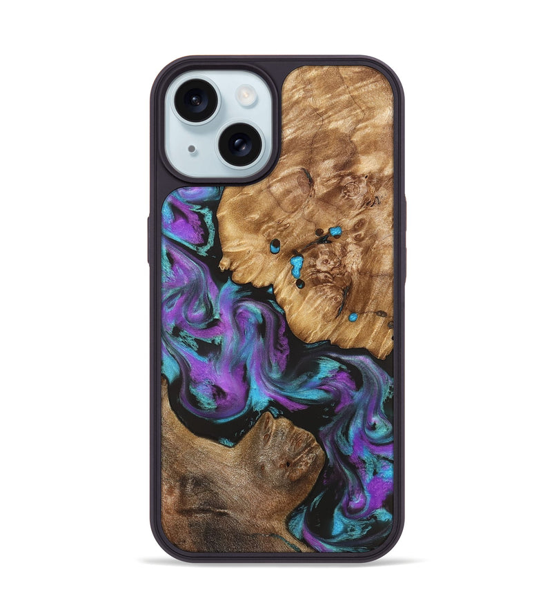 iPhone 15 Wood Phone Case - Ransom (Purple, 823205)