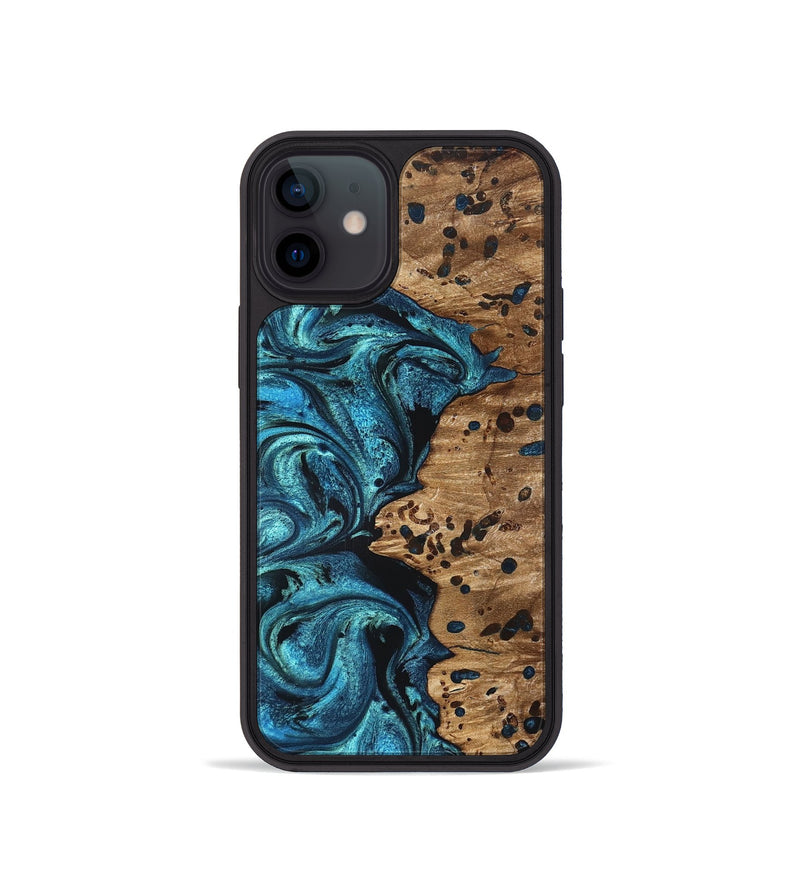 iPhone 12 mini Wood Phone Case - Kylan (Blue, 823207)