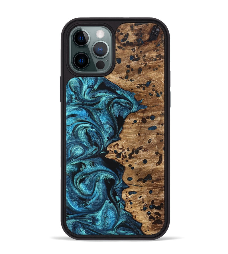 iPhone 12 Pro Max Wood Phone Case - Kylan (Blue, 823207)