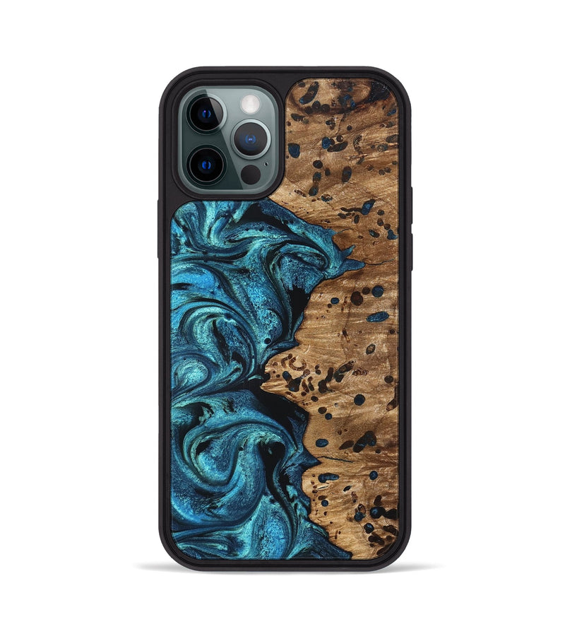 iPhone 12 Pro Wood Phone Case - Kylan (Blue, 823207)