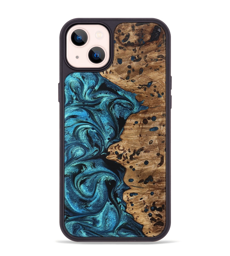 iPhone 14 Plus Wood Phone Case - Kylan (Blue, 823207)