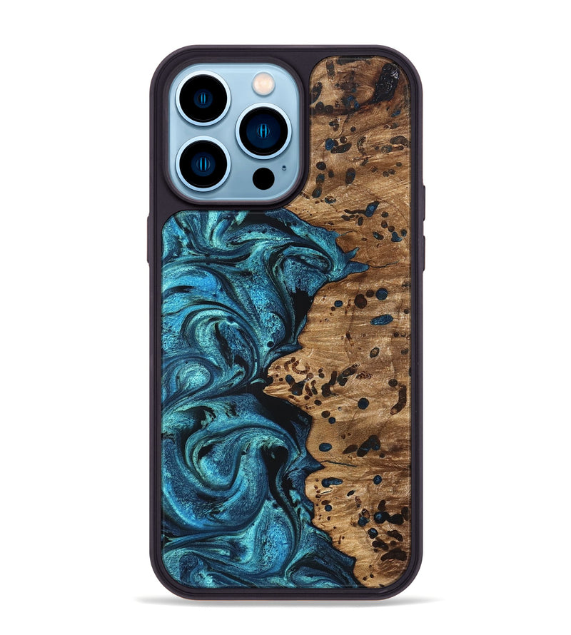 iPhone 14 Pro Max Wood Phone Case - Kylan (Blue, 823207)