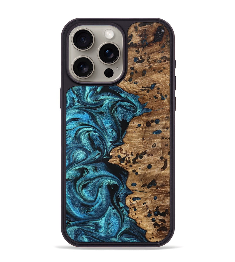 iPhone 15 Pro Max Wood Phone Case - Kylan (Blue, 823207)