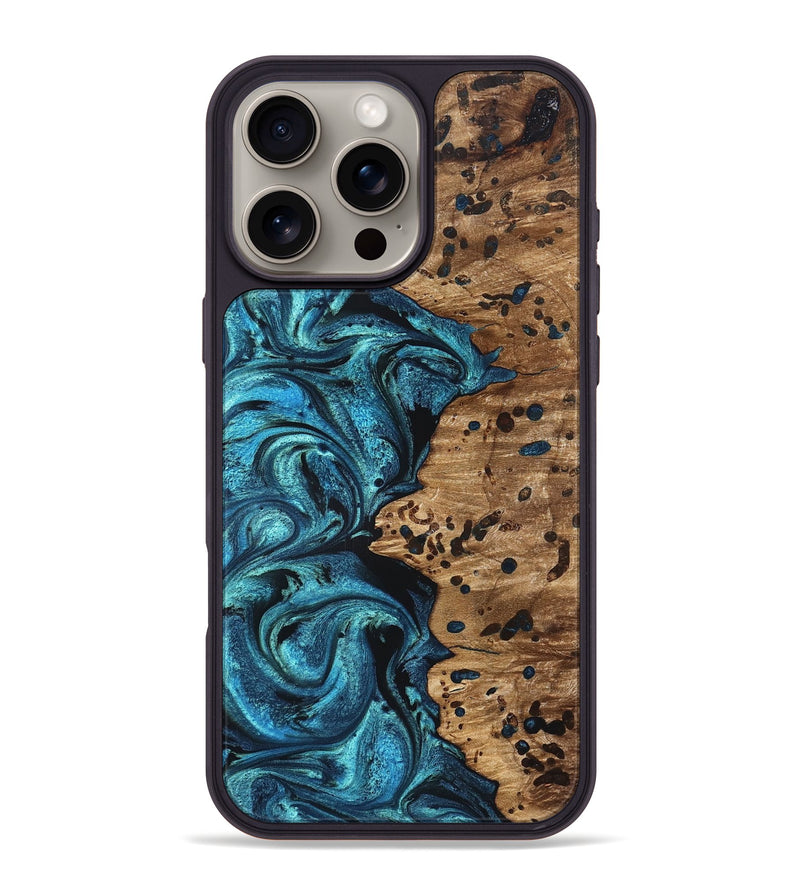 iPhone 16 Pro Max Wood Phone Case - Kylan (Blue, 823207)
