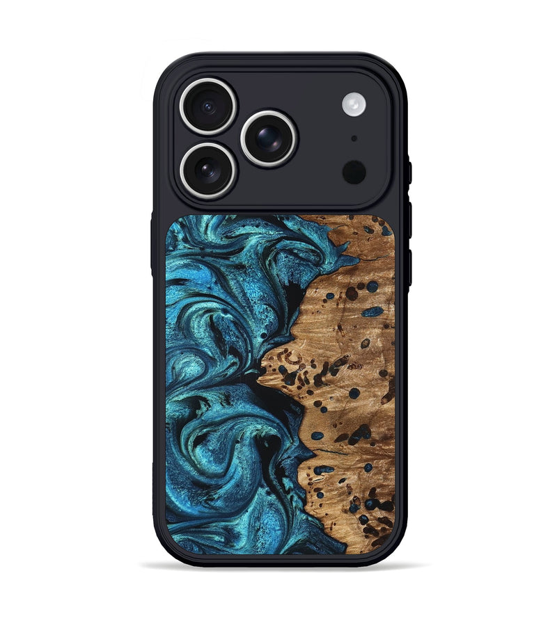 iPhone 17 Pro Wood Phone Case - Kylan (Blue, 823207)