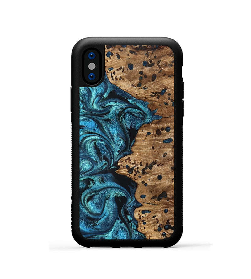 iPhone Xs Wood Phone Case - Kylan (Blue, 823207)